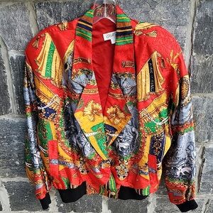Glatt Fashion In Hawaii Red Multicolor Graphic Blazer